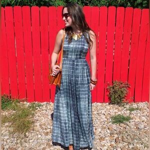 Neuw Anthropologie Boho Sleeveless Shibori Maxi‎ Dress Size Small